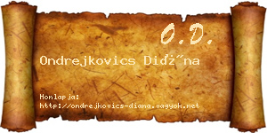 Ondrejkovics Diána névjegykártya